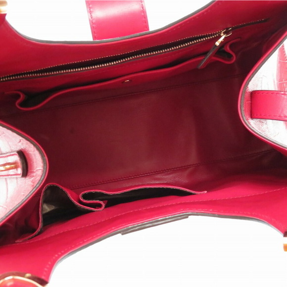 Gucci Matte Crocodile Stirrup Handbag Pink - Picture 8 of 10